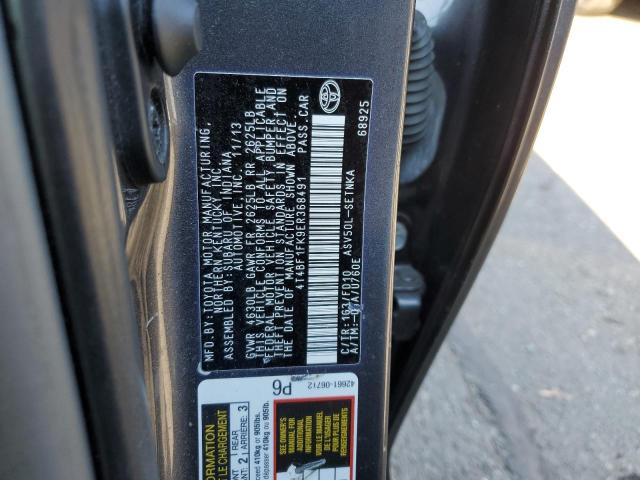 4T4BF1FK9ER368491 - 2014 TOYOTA CAMRY L GRAY photo 12