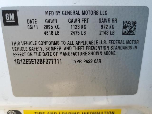 1G1ZE5E72BF377711 - 2011 CHEVROLET MALIBU LTZ თეთრი ფოტო 12