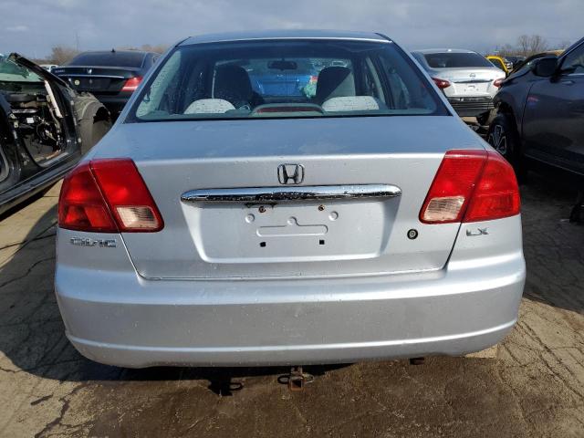 1HGES15521L059675 - 2001 HONDA CIVIC LX SILVER photo 6