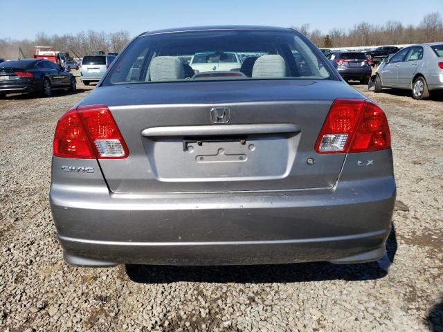 2HGES16504H546017 - 2004 HONDA CIVIC LX GRAY photo 6