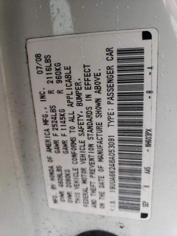 19UUA66248A053091 - 2008 ACURA TL WHITE photo 12