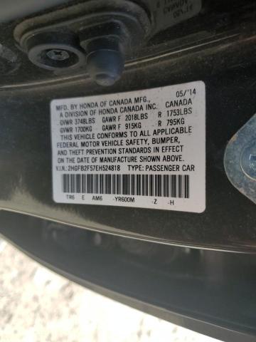 2HGFB2F57EH524818 - 2014 HONDA CIVIC LX GRAY photo 12