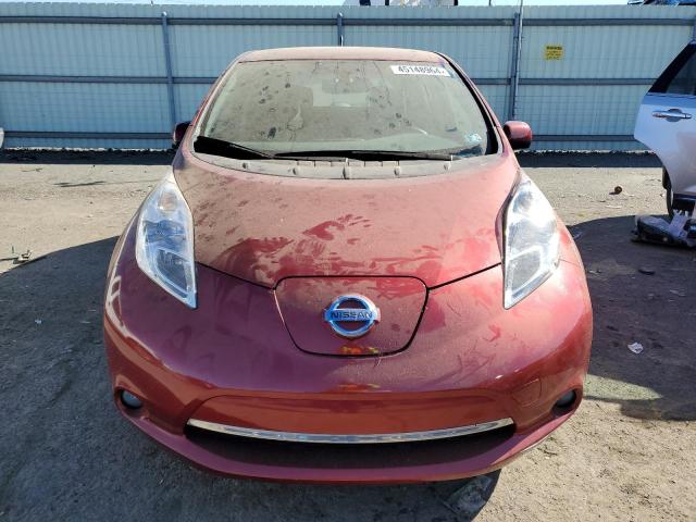 1N4AZ0CP0DC422282 - 2013 NISSAN LEAF S BURGUNDY photo 5