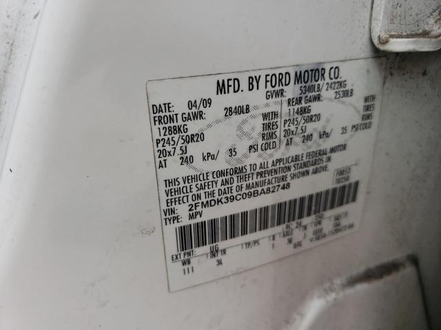 2FMDK39C09BA82748 - 2009 FORD EDGE LIMITED WHITE photo 13