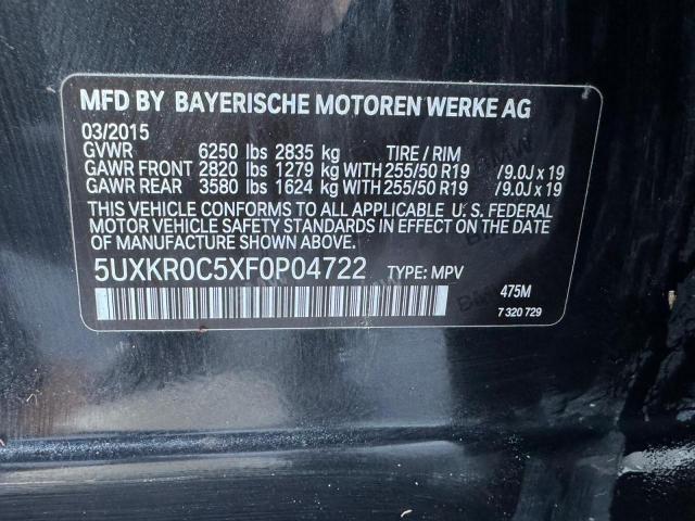 5UXKR0C5XF0P04722 - 2015 BMW X5 XDRIVE35I BLACK photo 10