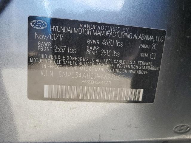 5NPE34AB2JH669783 - 2018 HYUNDAI SONATA SPORT GRAY photo 12