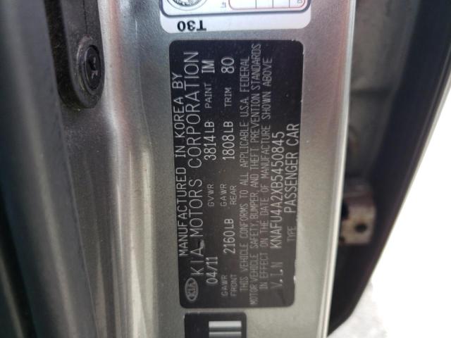 KNAFU4A2XB5450845 - 2011 KIA FORTE EX GRAY photo 13