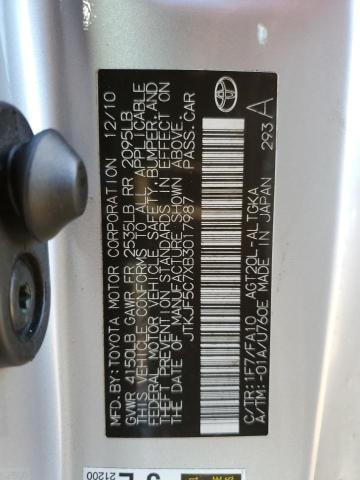 JTKJF5C7XB3017987 - 2011 TOYOTA SCION TC Gümüş foto 13