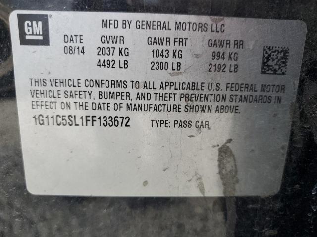 1G11C5SL1FF133672 - 2015 CHEVROLET MALIBU 1LT 黑色 照片 12