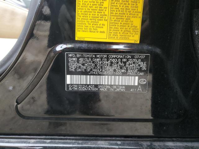 JTHCE96S870011655 - 2007 LEXUS GS 350 BLACK photo 12