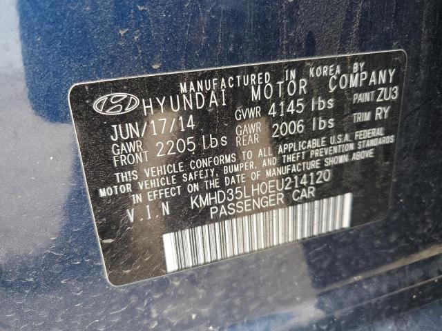 KMHD35LH0EU214120 - 2014 HYUNDAI ELANTRA GT BLUE photo 13