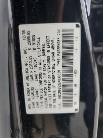 1HGCM66536A030539 - 2006 HONDA ACCORD EX BLACK photo 12