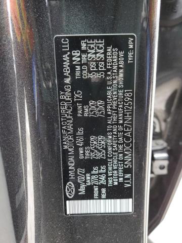 5NMJCCAE7NH125981 - 2022 HYUNDAI TUCSON SEL GRAY photo 13