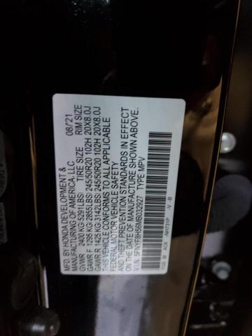 5FNYF8H56MB032927 - 2021 HONDA PASSPORT EXL BLACK photo 13