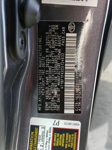 4T1BF1FKXCU124632 - 2012 TOYOTA CAMRY BASE GRAY photo 12