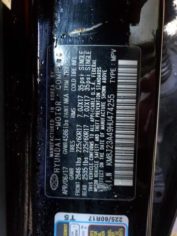 KM8J23A49HU474255 - 2017 HYUNDAI TUCSON SE BLACK photo 13