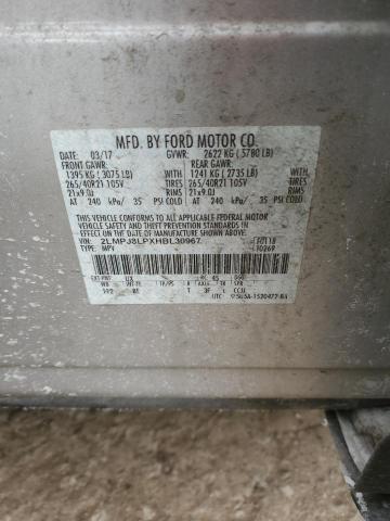 2LMPJ8LPXHBL30967 - 2017 LINCOLN MKX RESERVE Արծաթագույն լուսանկար 12