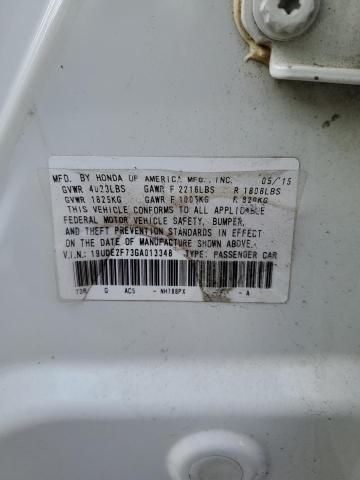 19UDE2F73GA013348 - 2016 ACURA ILX PREMIUM TECH WHITE photo 12