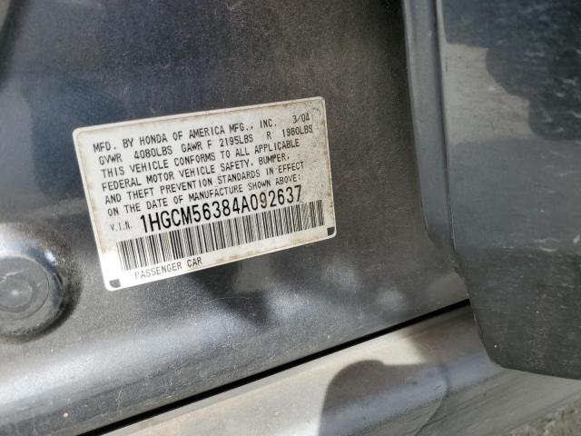 1HGCM56384A092637 - 2004 HONDA ACCORD LX BLUE photo 12