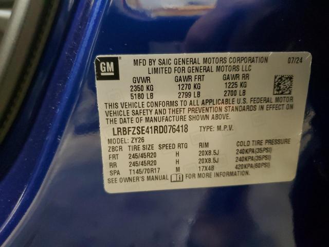 LRBFZSE41RD076418 - 2024 BUICK ENVISION AVENIR BLUE photo 13