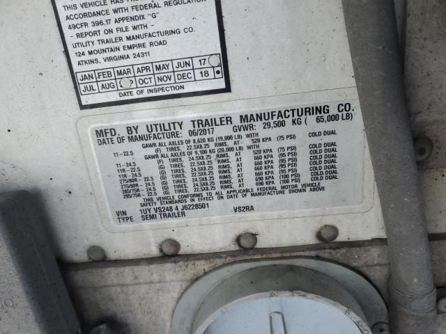 1UYVS2484J6228501 - 2018 UTILITY TRAILER WHITE photo 10