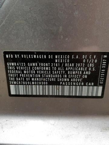 3VWCB7BU9LM028300 - 2020 VOLKSWAGEN JETTA S SILVER photo 12