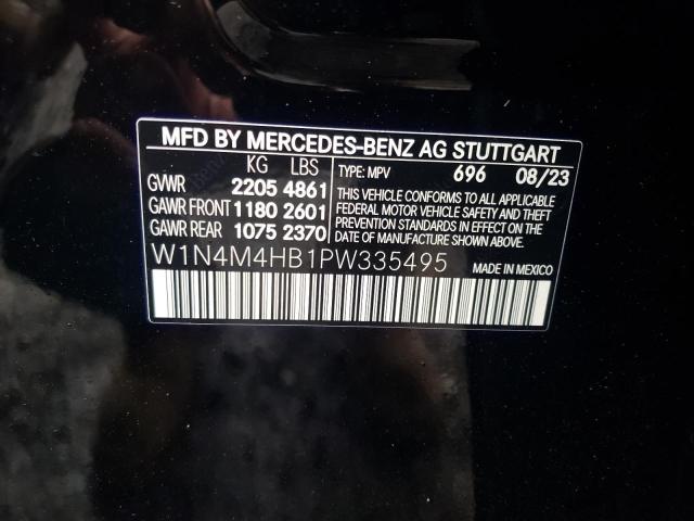 W1N4M4HB1PW335495 - 2023 MERCEDES-BENZ GLB 250 4MATIC BLACK photo 12