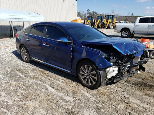 5NPE34AF7FH084854 - 2015 HYUNDAI SONATA SPORT BLUE photo 4