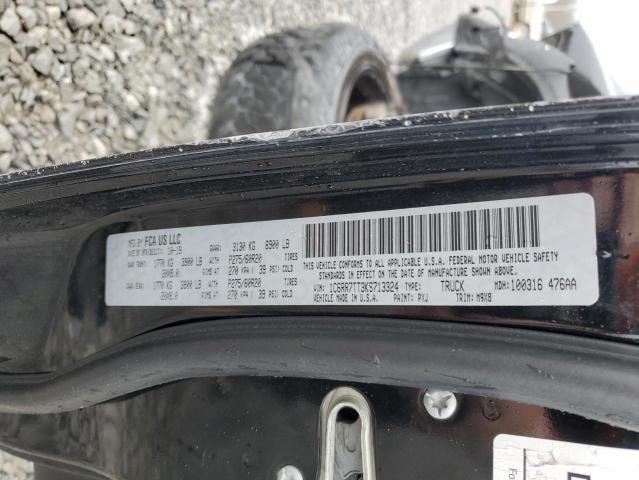 1C6RR7TT3KS713324 - 2019 RAM 1500 CLASS SLT 黑色 照片 12