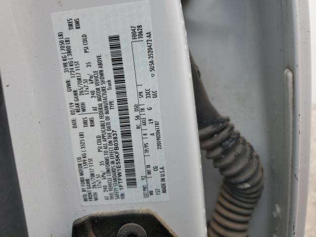 1FTFW1E55KFB03837 - 2019 FORD F150 SUPERCREW WHITE photo 12