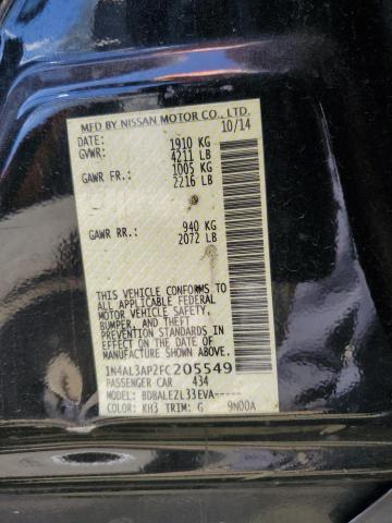 1N4AL3AP2FC205549 - 2015 NISSAN ALTIMA 2.5 BLACK photo 12