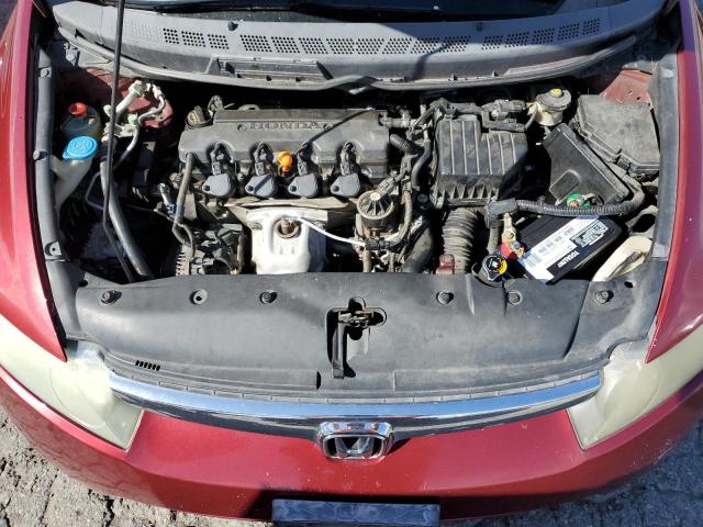 2HGFA16528H509371 - 2008 HONDA CIVIC LX RED photo 11