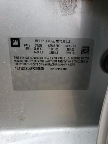 1G11C5SL4FF249545 - 2015 CHEVROLET MALIBU 1LT GRAY photo 12