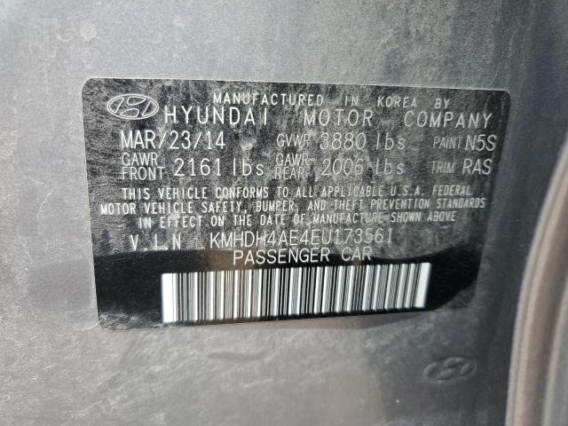 KMHDH4AE4EU173561 - 2014 HYUNDAI ELANTRA SE GRAY photo 12