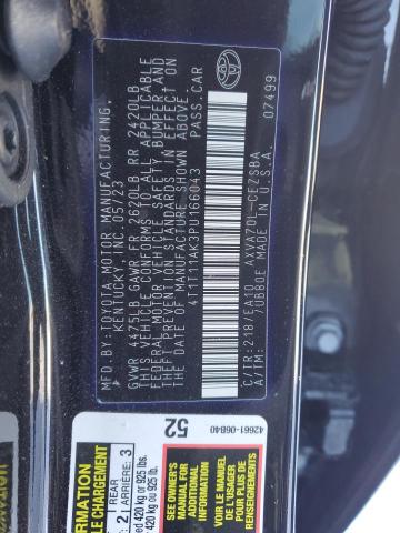 4T1T11AK3PU166043 - 2023 TOYOTA CAMRY SE NIGHT SHADE BLACK photo 12