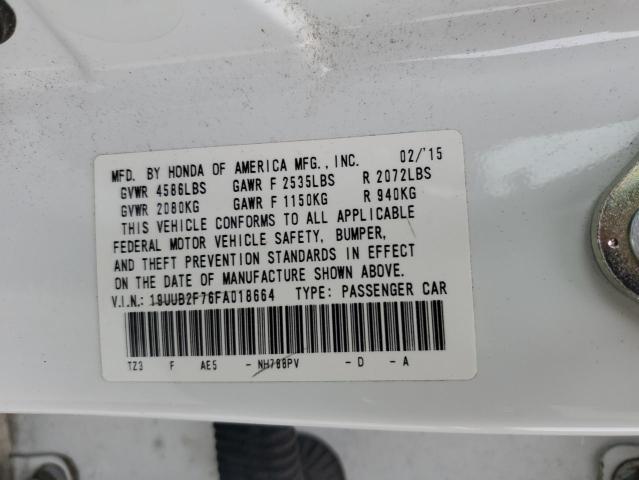 19UUB2F76FA018664 - 2015 ACURA TLX ADVANCE 白色 照片 12