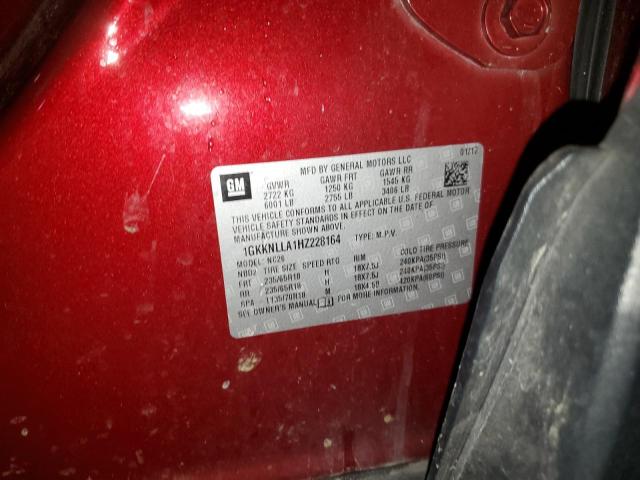 1GKKNLLA1HZ228164 - 2017 GMC ACADIA SLE BURGUNDY photo 13