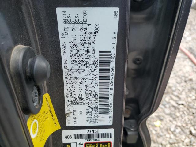 5TFJU4GN8EX060527 - 2014 TOYOTA TACOMA DOUBLE CAB PRERUNNER CHARCOAL photo 13