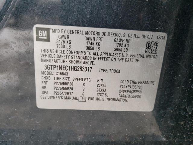 3GTP1NEC1HG283317 - 2017 GMC SIERRA C1500 SLT BLUE photo 12