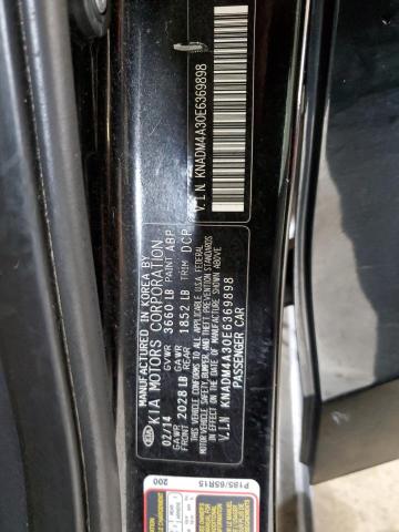 KNADM4A30E6369898 - 2014 KIA RIO LX BLACK photo 13
