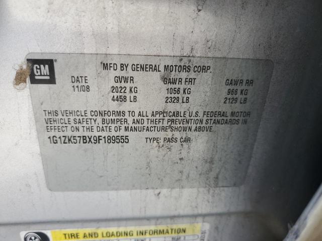 1G1ZK57BX9F189555 - 2009 CHEVROLET MALIBU LTZ ვერცხლისფერი ფოტო 13