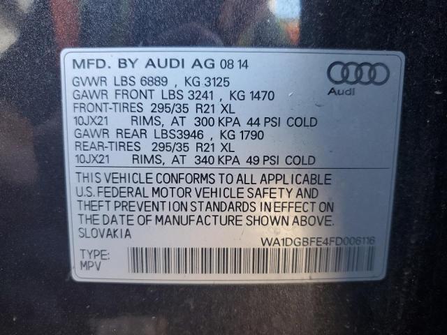 WA1DGBFE4FD006116 - 2015 AUDI Q7 PRESTIGE შავი ფოტო 13
