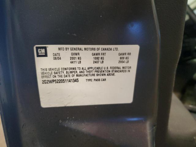 2G2WP522051141345 - 2005 PONTIAC GRAND PRIX 灰色 照片 12