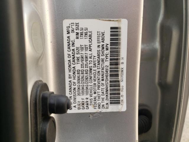 2HKRM4H57DH654912 - 2013 HONDA CR-V EX SILVER photo 13