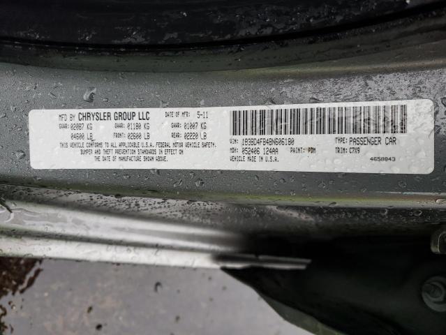 1B3BD4FB4BN606180 - 2011 DODGE AVENGER EXPRESS 灰色 照片 12