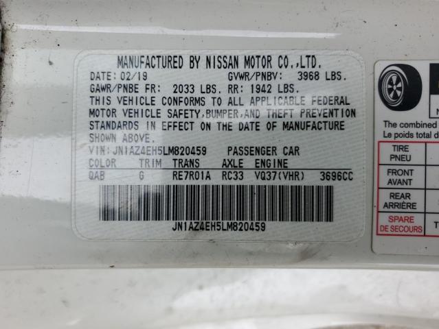 JN1AZ4EH5LM820459 - 2020 NISSAN 370Z BASE WHITE photo 12