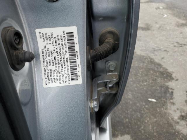 2HGFC2F89KH534186 - 2019 HONDA CIVIC SPORT 银色 照片 12