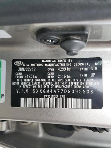 5XXGM4A77DG095506 - 2013 KIA OPTIMA LX SILVER photo 12