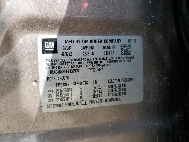 KL4CJBSB6FB137990 - 2015 BUICK ENCORE CONVENIENCE 棕色 照片 12