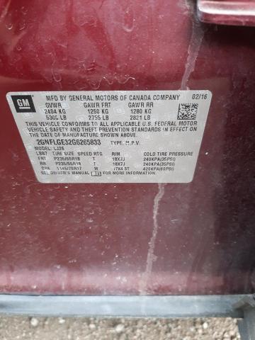 2GNFLGE32G6265833 - 2016 CHEVROLET EQUINOX LTZ MAROON photo 13